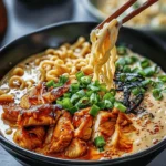 Fiery Chicken Ramen Creamy Garlic Sauce