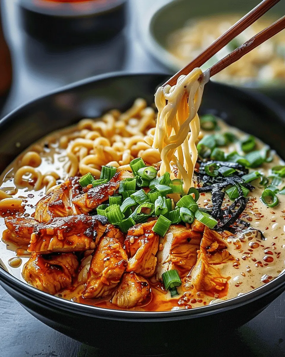 Fiery Chicken Ramen with Creamy Garlic Sauce for Cozy Nights