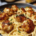 Garlic Butter Chicken Bites with Creamy Parmesan Pasta