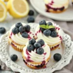Mini Lemon Blueberry Cheesecakes