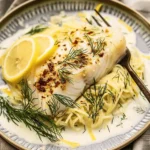 Poached Cod in Coconut Milk with Dill & Lemon