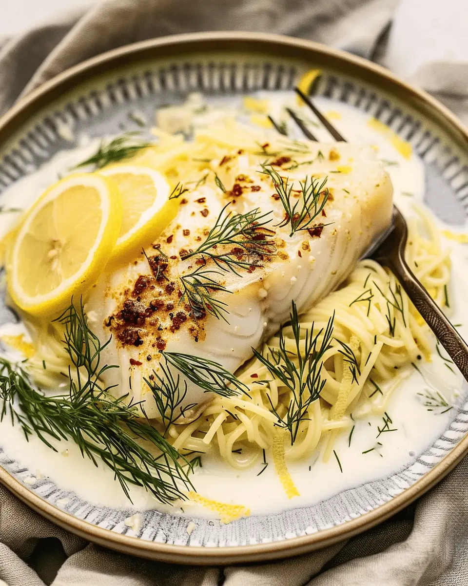 Poached Cod in Coconut Milk: Easy Delight with Dill & Lemon