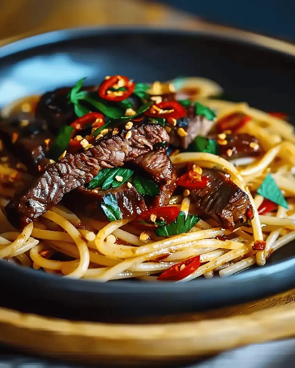 Sweet and Spicy Garlic Steak Pasta: Boldly Delicious Dinner!
