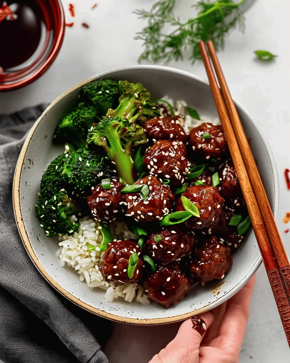 Sticky Mongolian Meatballs and Broccoli: Easy Weeknight Delight
