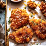 Baked Crunchy Hot Honey Chicken.