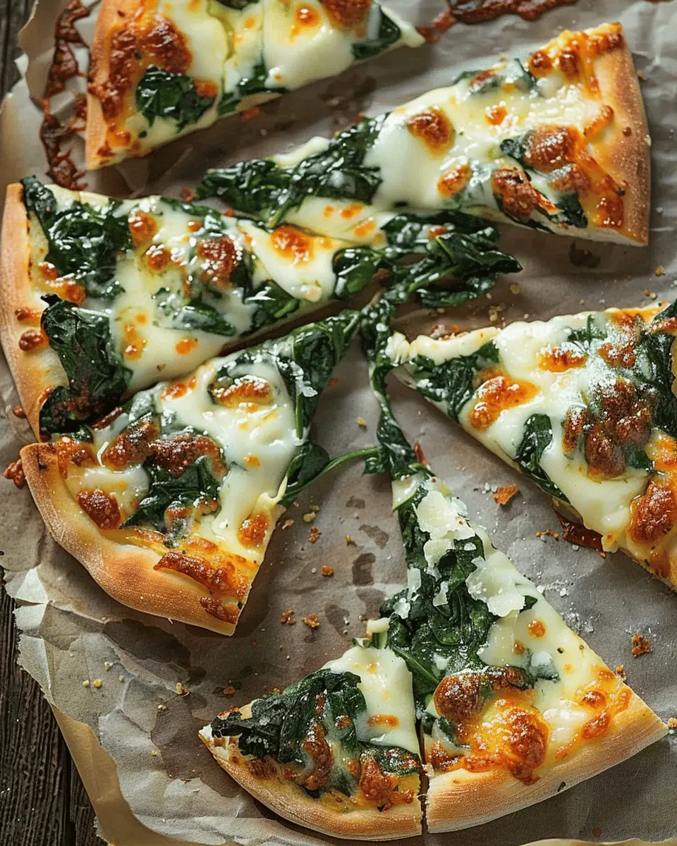 Roasted garlic spinach white pizza: The best veggie delight
