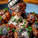 Korean BBQ Meatballs with Spicy Mayo Dip