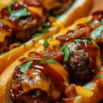 Bourbon BBQ Bacon Cheeseburger Meatball Subs Ready in 30 Minutes