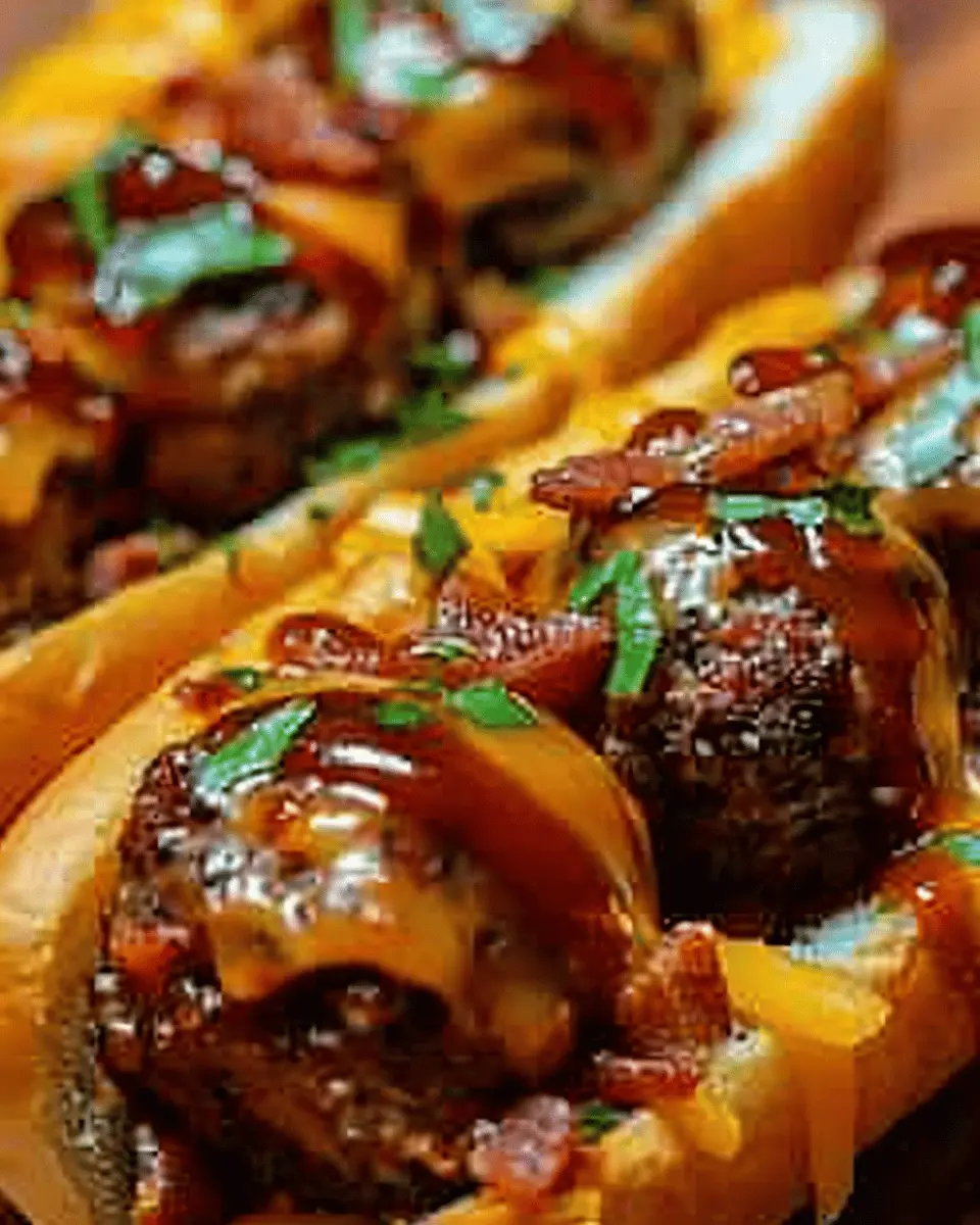 Bourbon BBQ Turkey Bacon Cheeseburger Meatball Subs in 30 Minutes