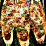 Easy Ground Beef Zucchini Boats