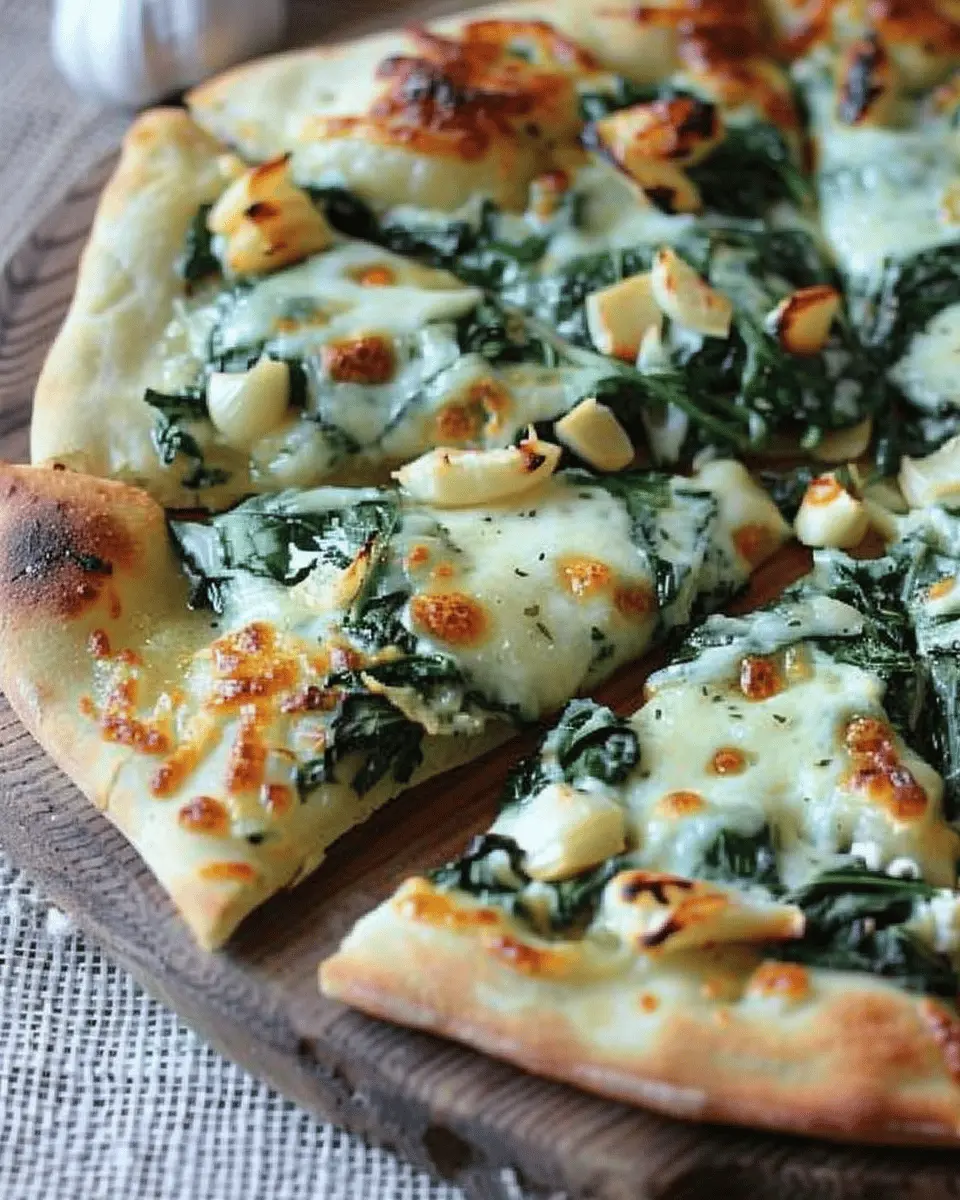 White Pizza with Spinach & Roasted Garlic: Easy Gourmet Delight