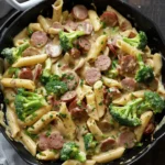 Creamy Kielbasa Broccoli Skillet