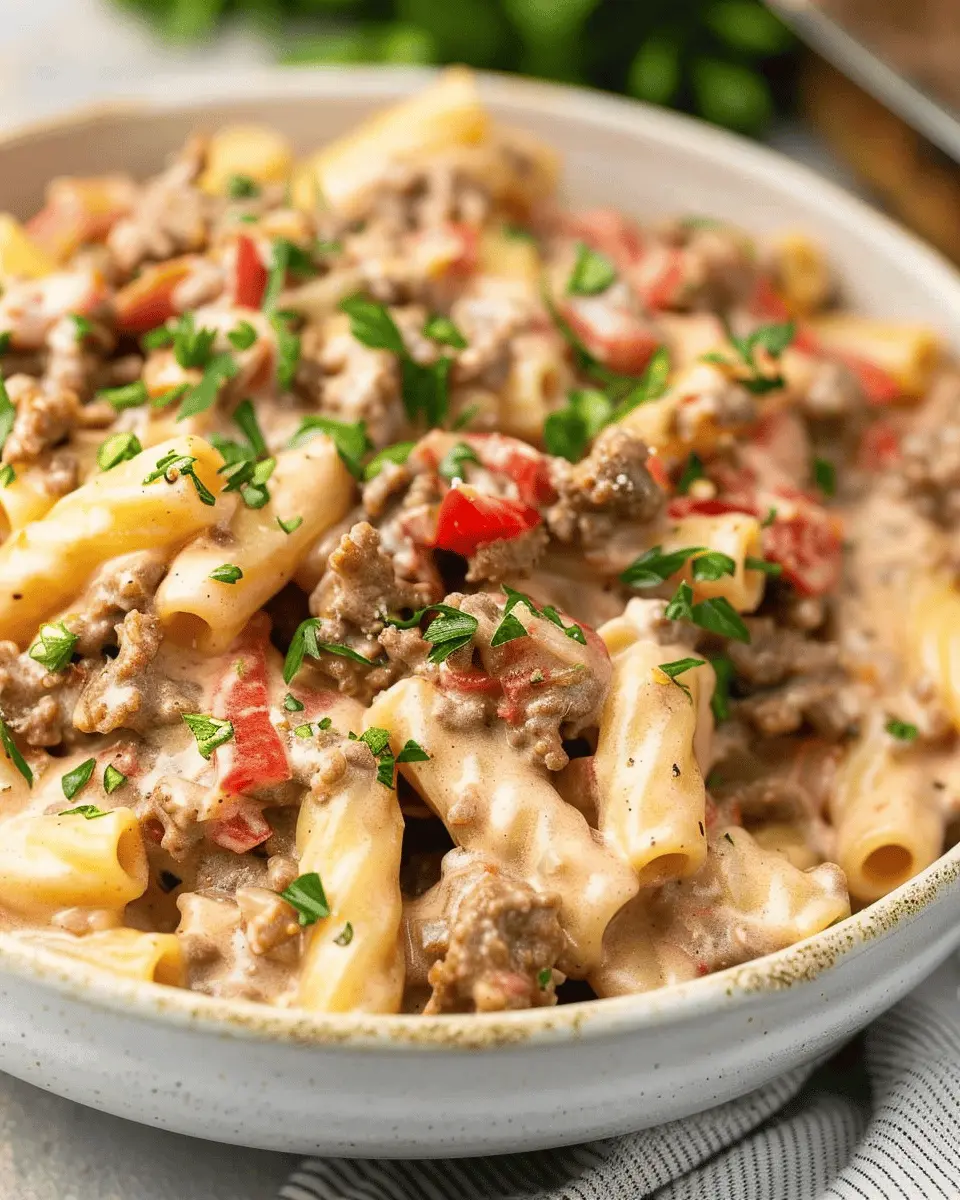 Creamy Rotel Pasta with Ground Beef: A Quick and Easy Delight