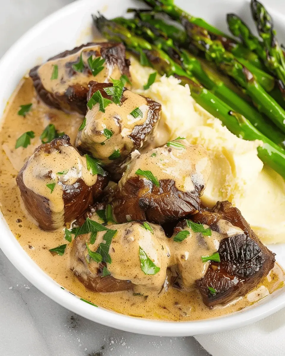 Garlic Butter Steak Bites: Indulgent Flavor with Parmesan Cream Sauce
