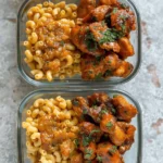 High Protein Honey Garlic Butter Chicken with Mac & Cheese