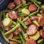 Crockpot Kielbasa and Green Beans