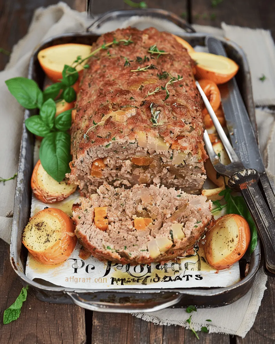 Italian Stuffed Meatloaf with Turkey Bacon and Chicken Ham Delight