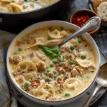 One Pot Creamy Italian Ground Chicken Soup