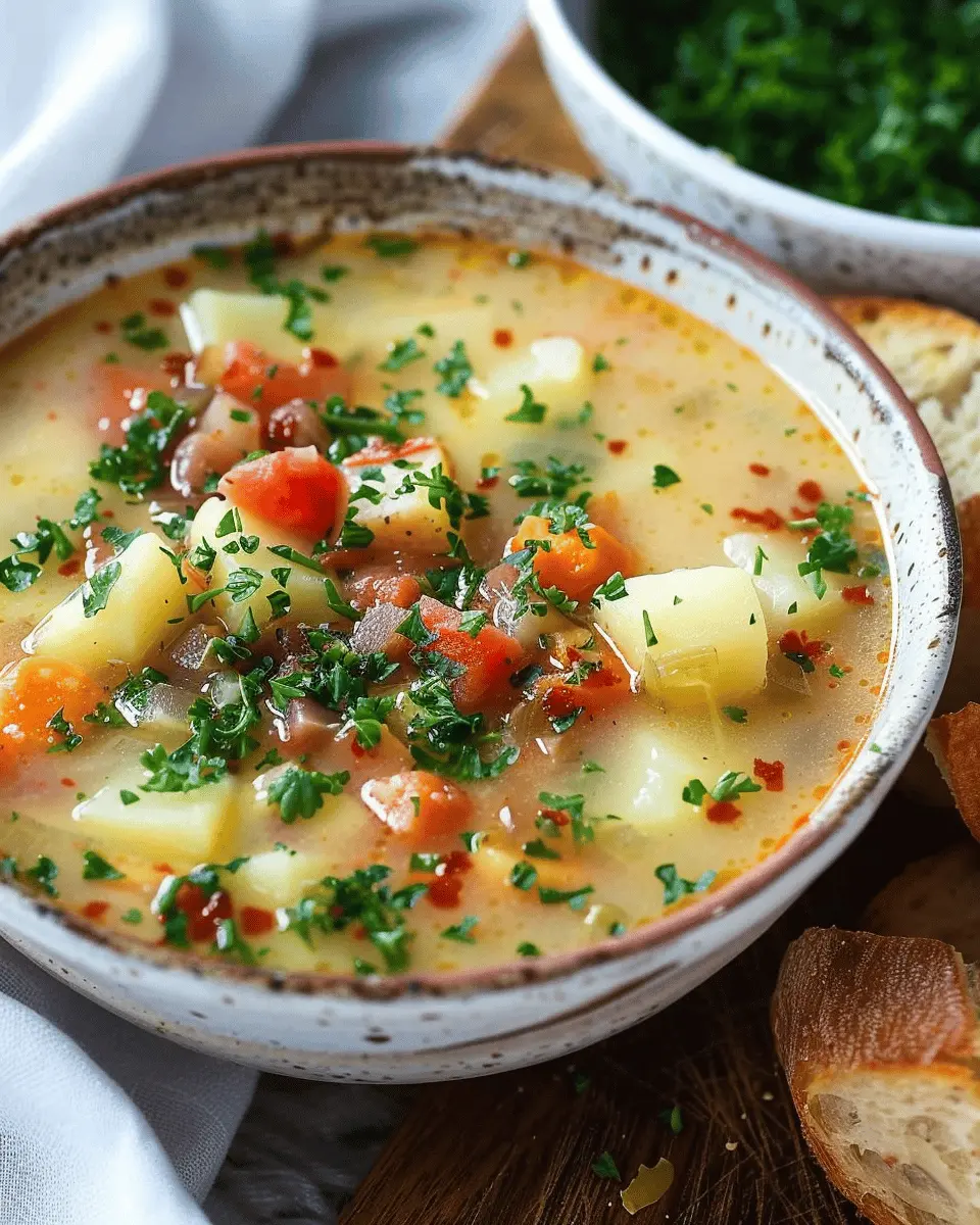 Best Easy Soup Recipes: Comforting German Potato Soup with Turkey Bacon