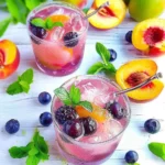 Blueberry and Peach Vodka Spritzer