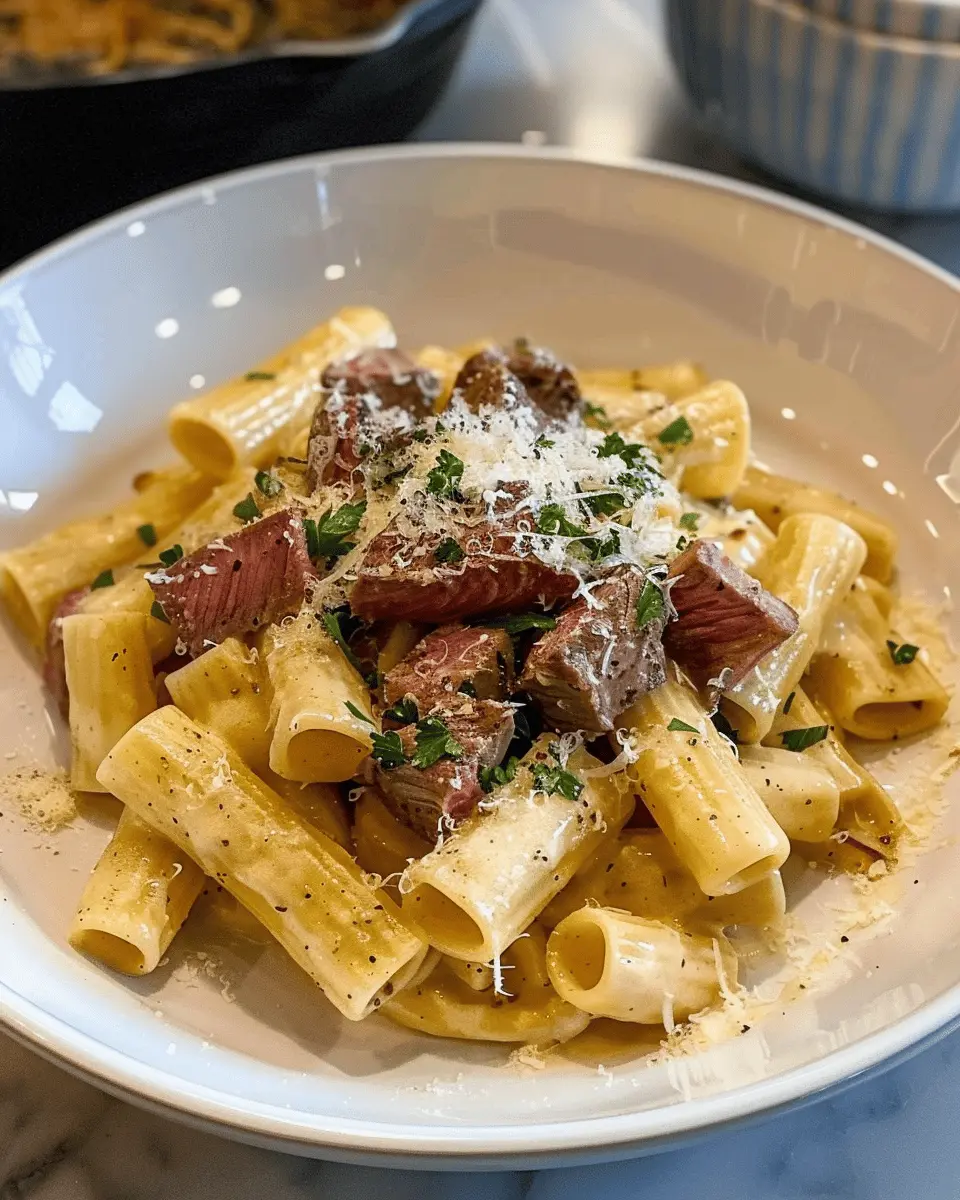 Creamy Garlic Parmesan Steak Pasta: A Comforting Delight at Home