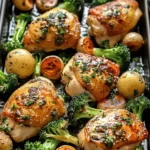 Easy Cheap Dinner Ideas : Sheet Pan Garlic Butter Chicken and Veggies