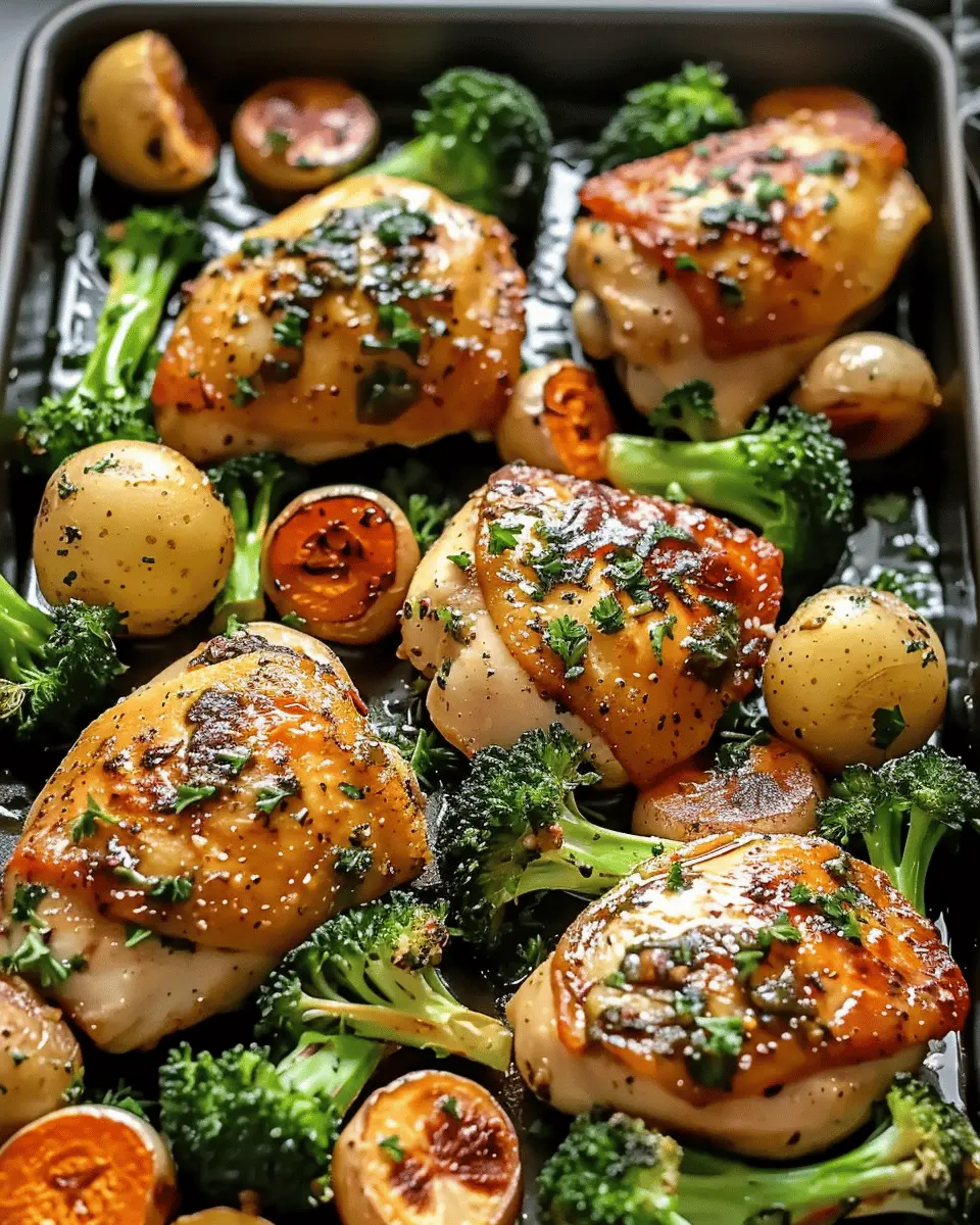 Easy Cheap Dinner Ideas: Sheet Pan Garlic Butter Chicken & Veggies Delight