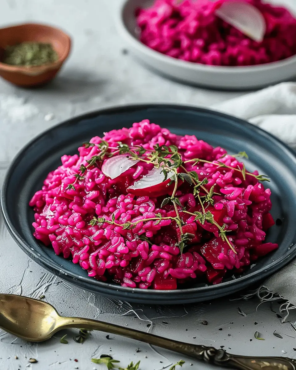 Easy Halloween food ideas: Enjoy Beet Risotto with Turkey Bacon