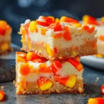 Easy Halloween food ideas : Candy Corn Cookie Bars Recipe
