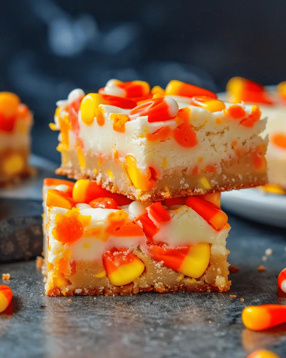 Easy Halloween Food Ideas: Indulgent Candy Corn Cookie Bars Recipe