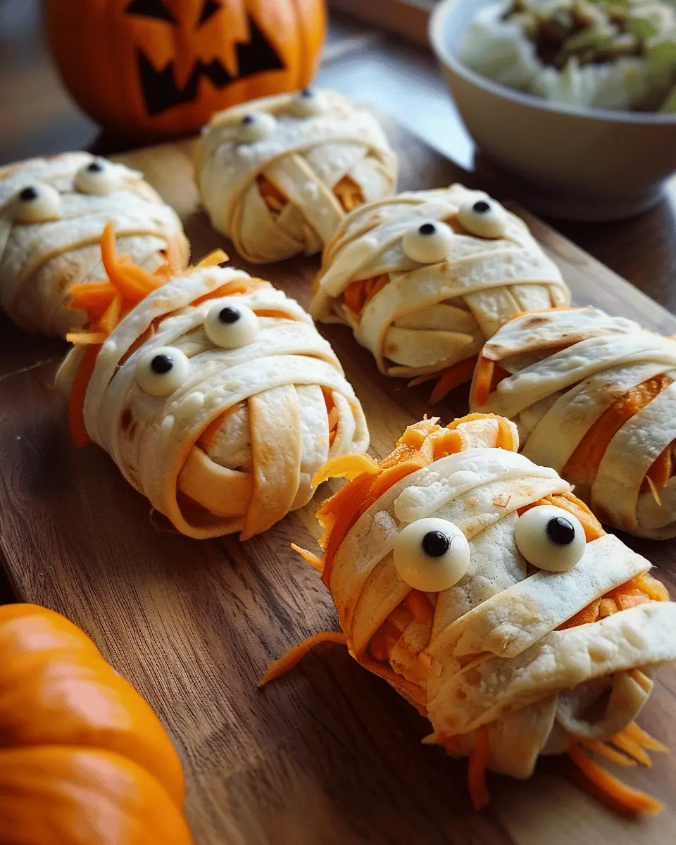 Easy Halloween Food Ideas: Creepy-Cute Mummy Veggie Wraps for Parties