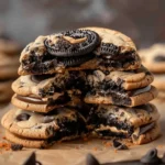 Easy Halloween food ideas : Easy Halloween Oreo Stuffed Chocolate Chip Cookies