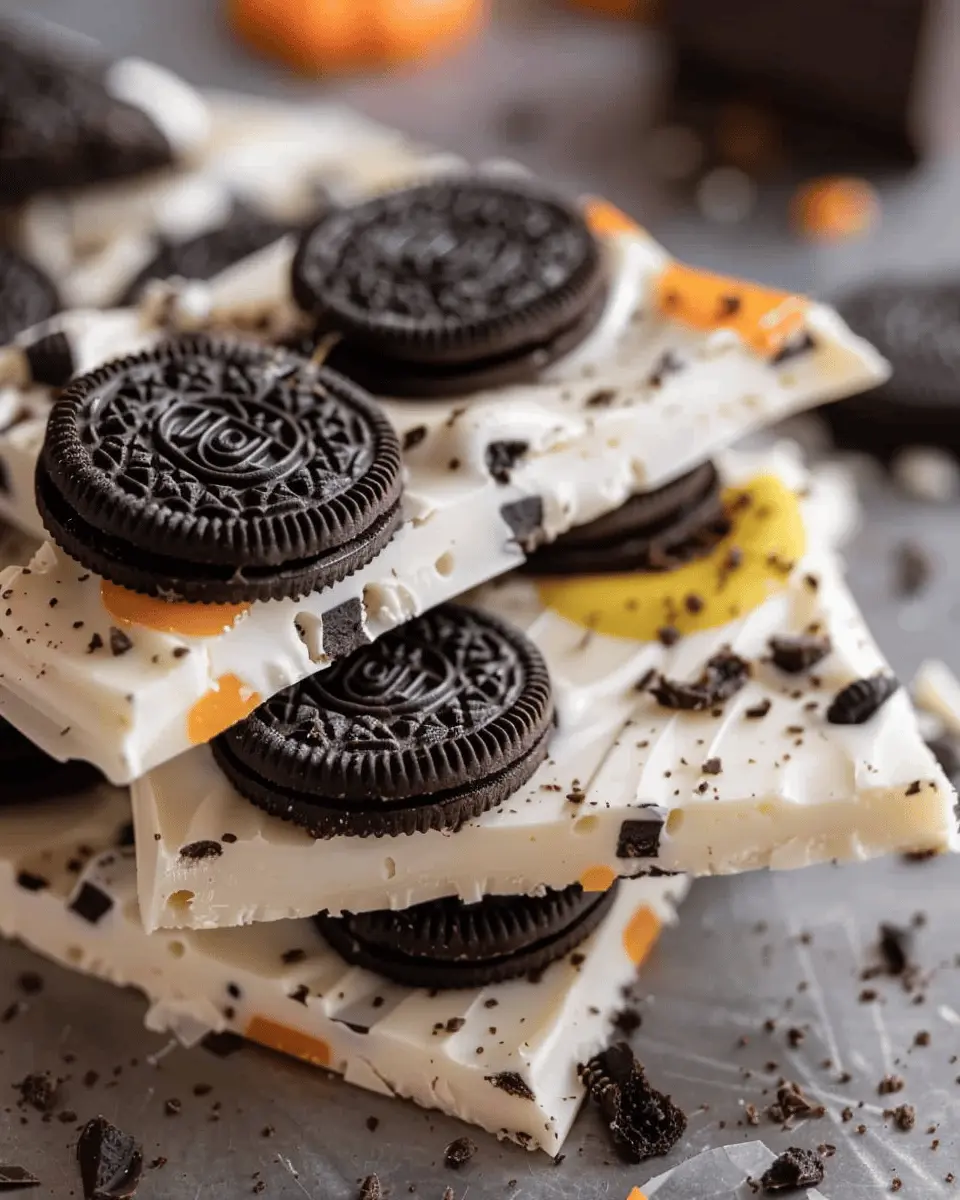 Easy Halloween food ideas: Indulgent White Chocolate Oreo Bark