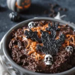 Easy Halloween food ideas : Graveyard Dip (Halloween Brownie Batter Dip)