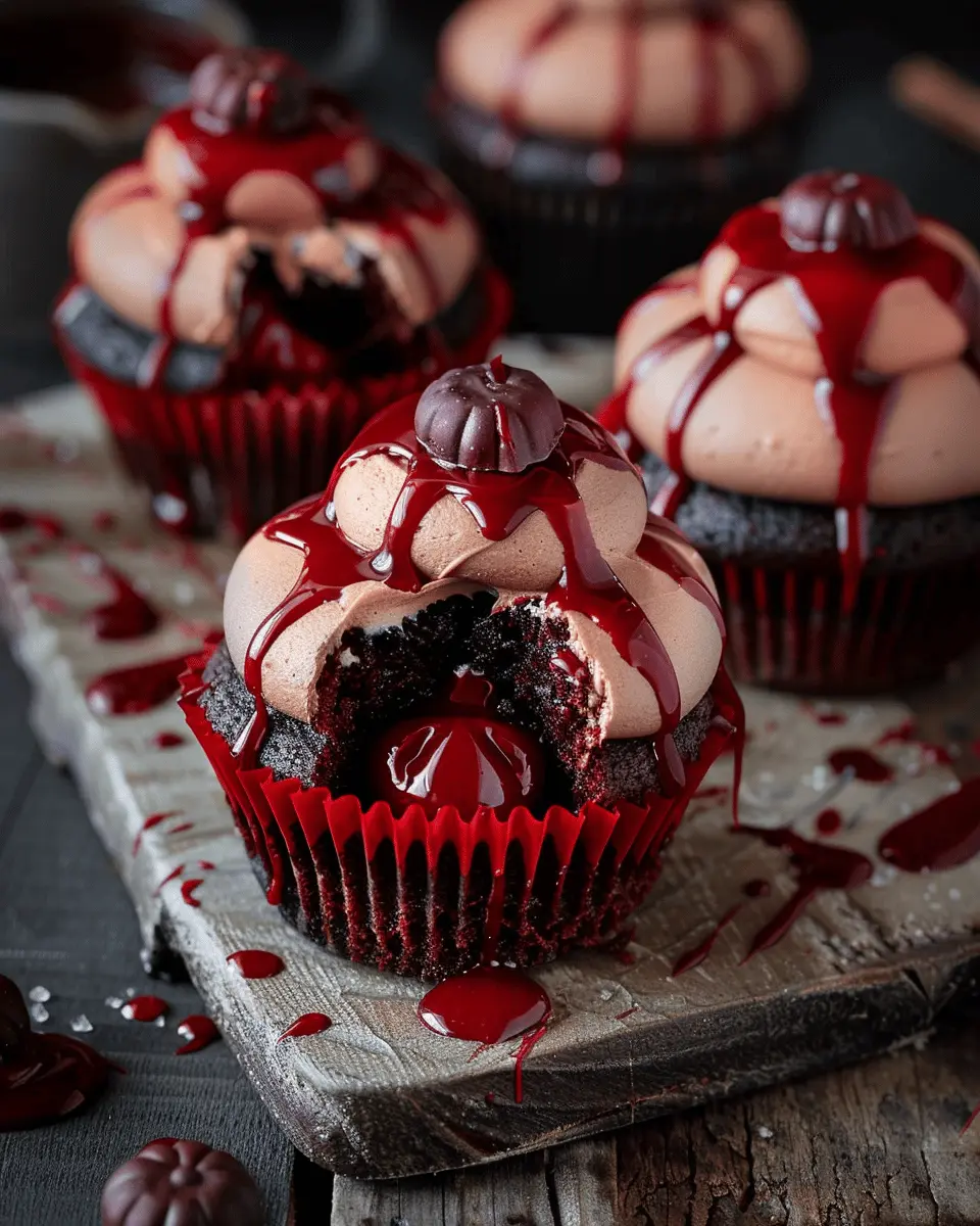 Easy Halloween food ideas: Vampire Bite Cupcakes for Spooky Fun