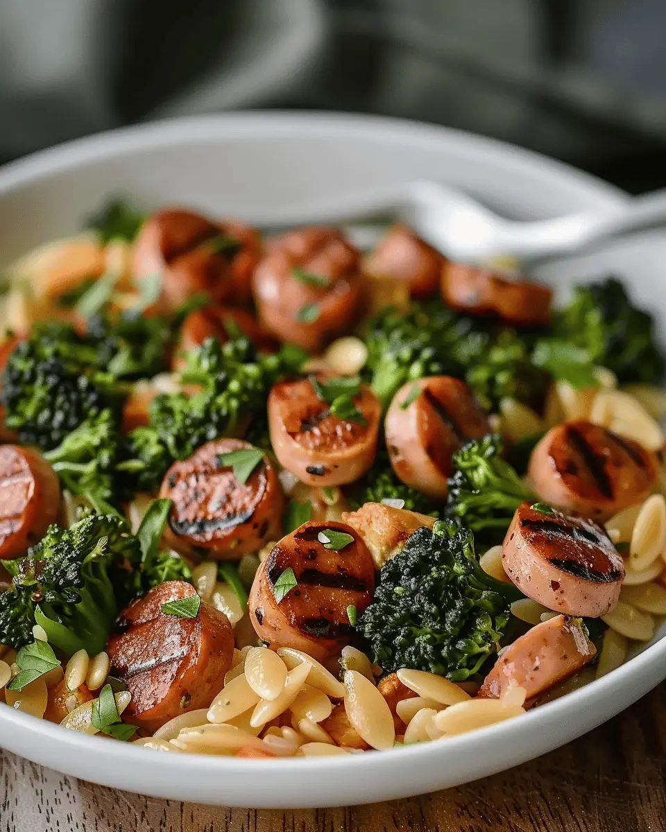 Easy Healthy Dinner Recipes: Savory Chicken Sausage and Broccoli Orzo