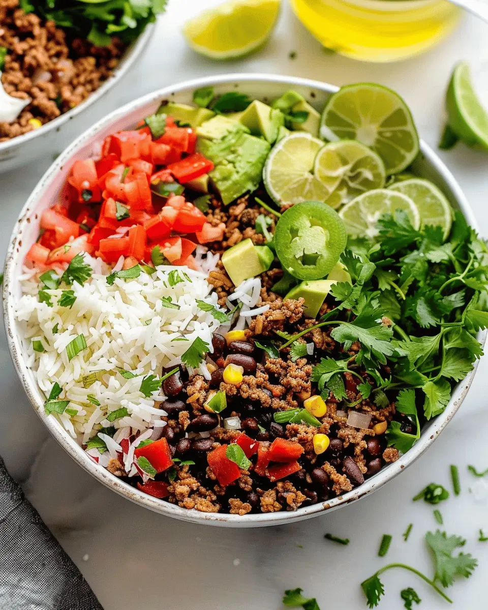Easy Healthy Dinner Recipes: Flavorful Ground Beef Burrito Bowl