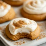 Easy Pumpkin Cookie recipes dessert : Pumpkin Spice Sugar Cookies with Cream Cheese Frosting