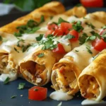 Easy Recipes Dinner : Baked Cream Cheese Chicken Taquitos