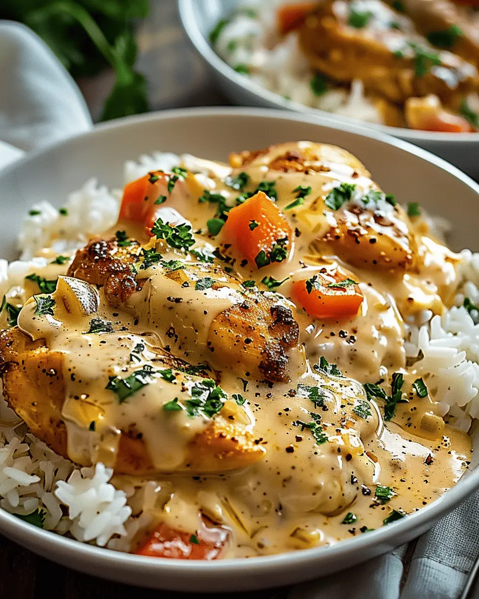 Easy Recipes Dinner: Indulgent Creamy Smothered Chicken and Rice