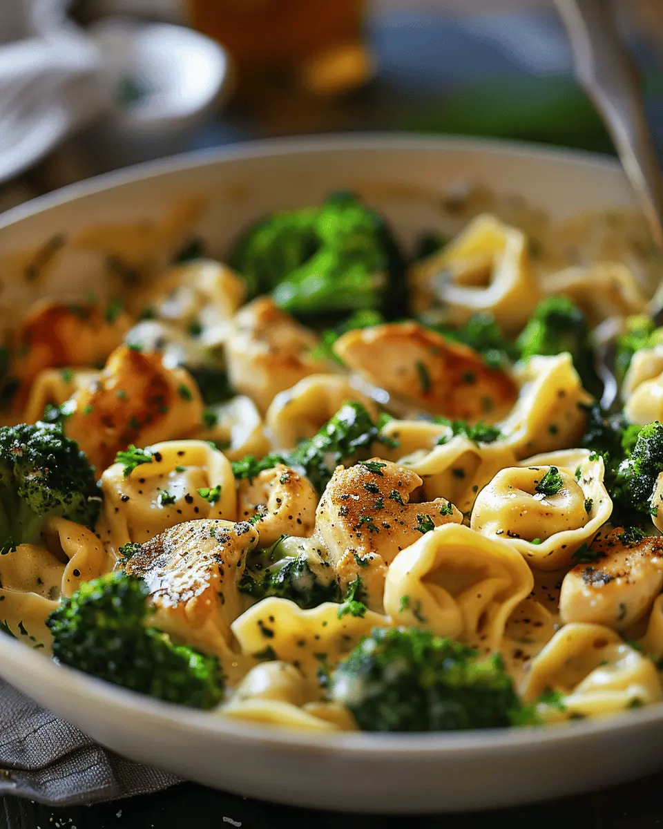 Easy Recipes Dinner: Indulgent Creamy Tortellini with Chicken and Broccoli