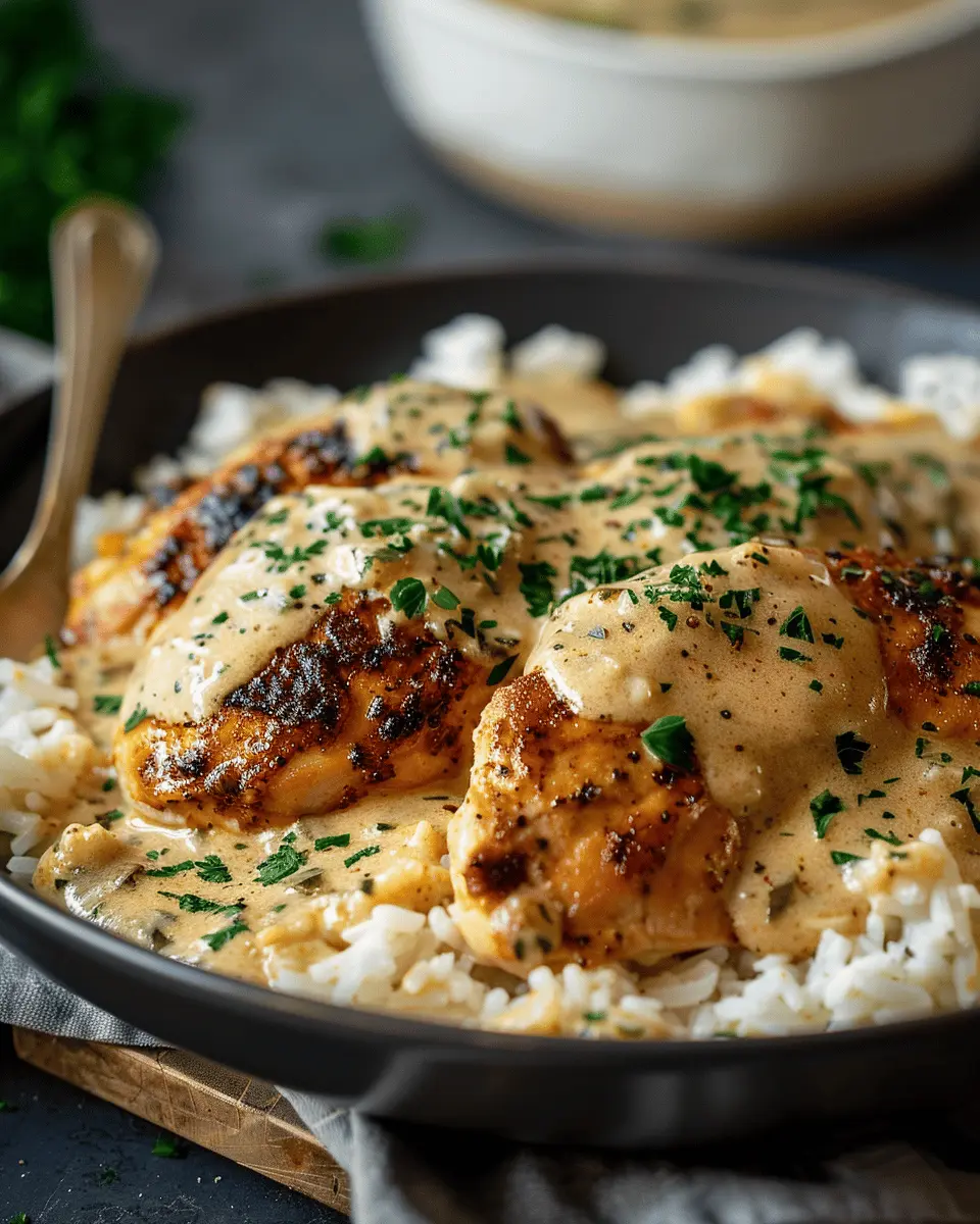 Easy Recipes Dinner: Indulge in Creamy Smothered Chicken and Rice