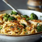 Easy Recipes Dinner : Step-by-Step Cooking Instructions For Cheesy Chicken Broccoli Orzo