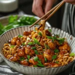 Easy Recipes Dinner : Sticky Garlic Chicken Noodles