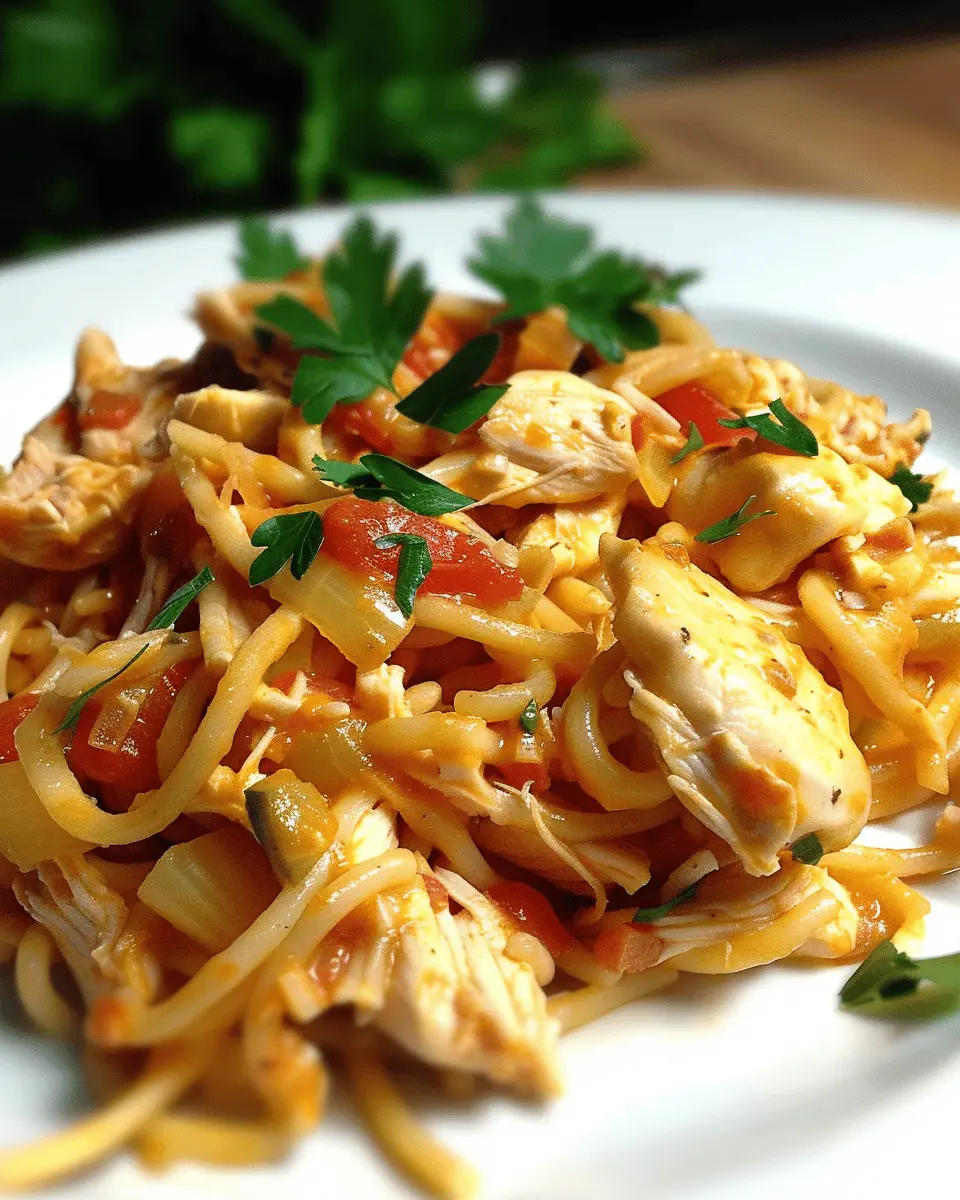 Easy Spicy Southern Chicken Spaghetti with Turkey Bacon Delight