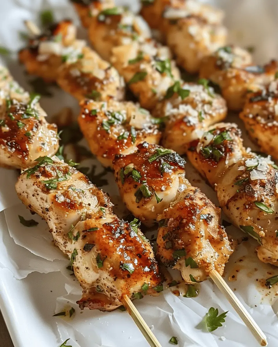 Easy Summer Meals Ideas: Juicy Ranch Garlic Parmesan Chicken Skewers