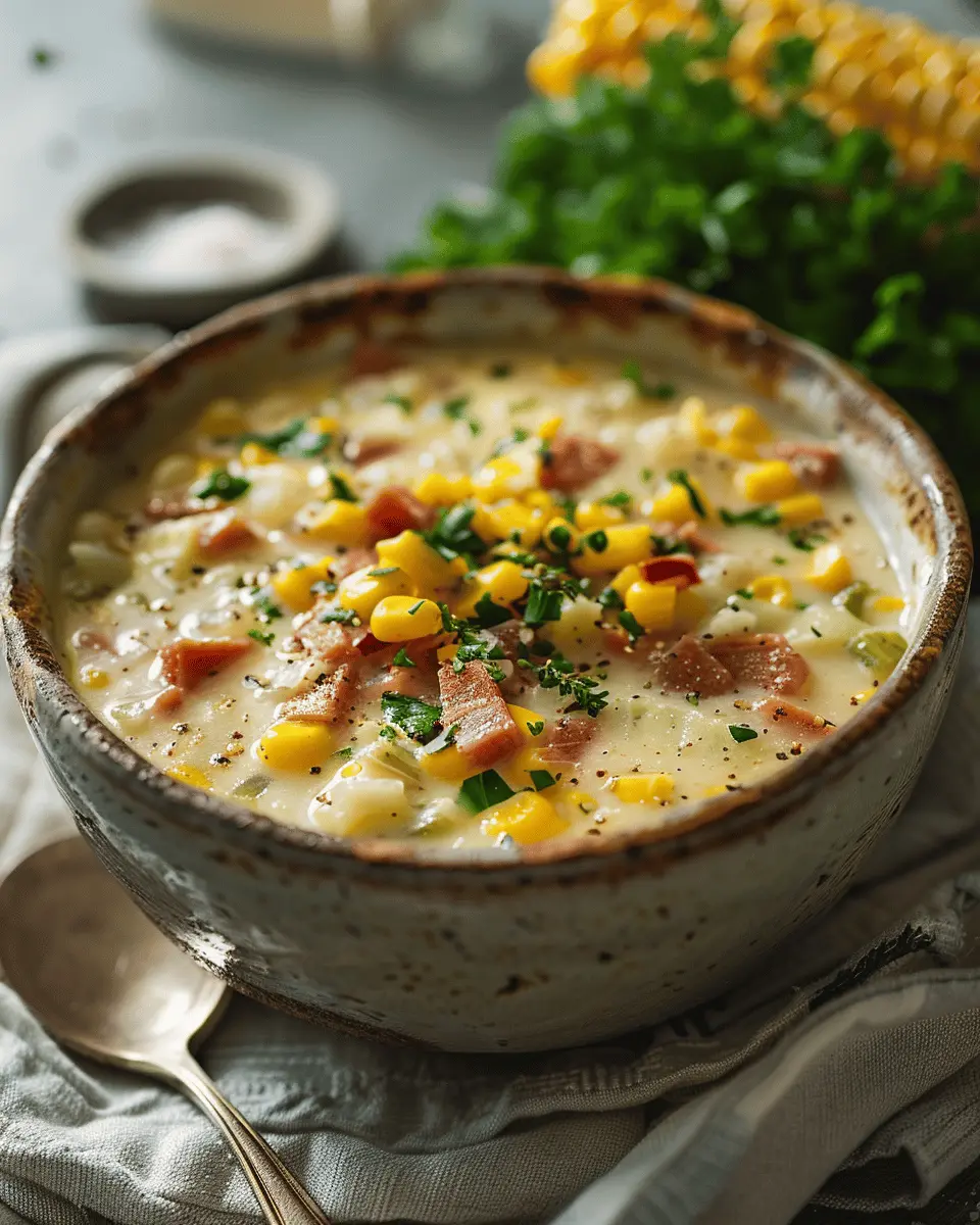 easy summer meals ideas: The BEST Corn Chowder with Turkey Bacon