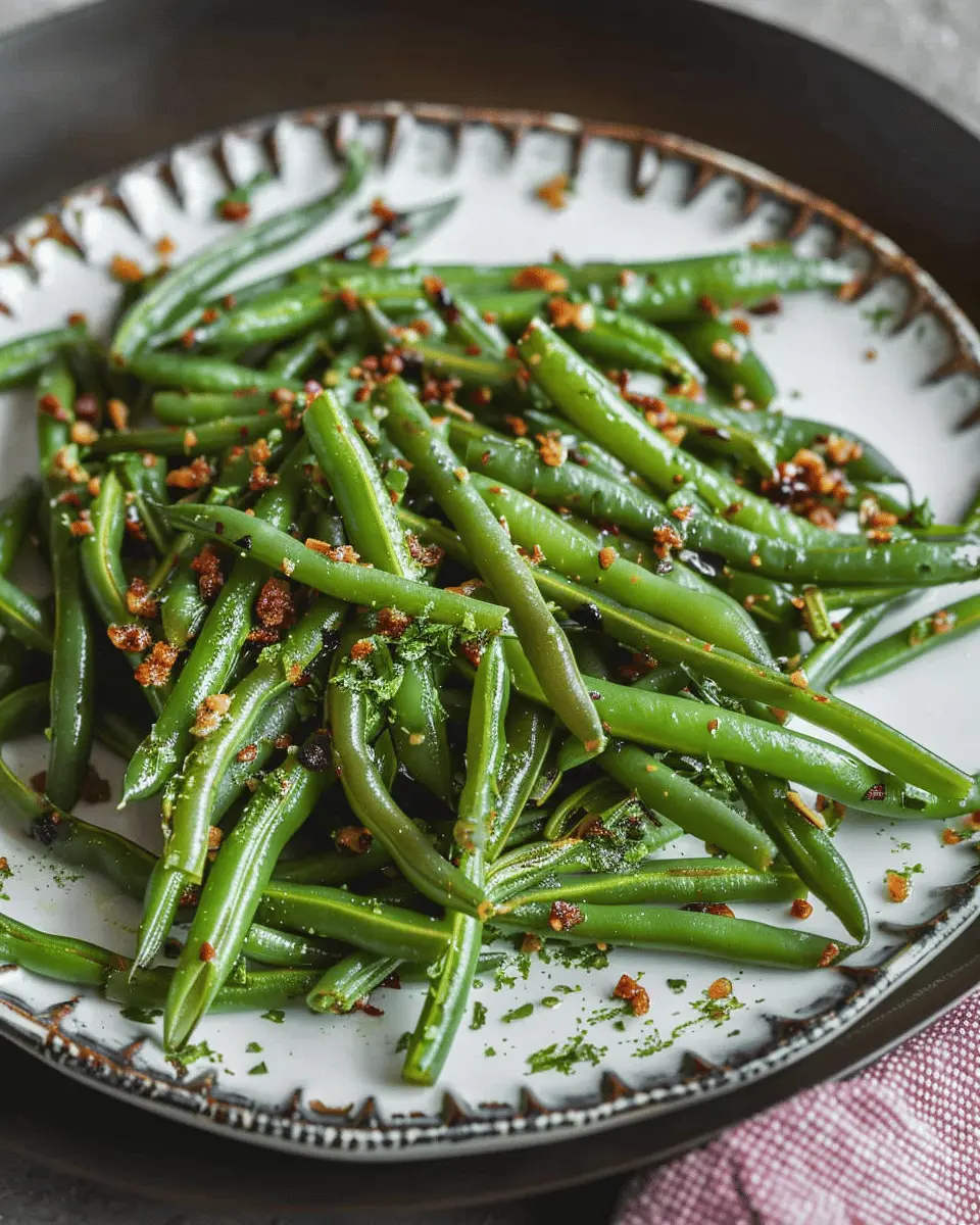 Easy side dishes crack green beans with a Turkey Bacon twist