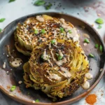 Easy side dishes Spicy Air Fryer Cabbage Steaks With Tahini