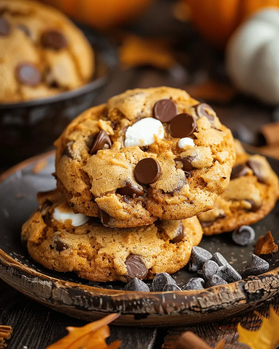 Fall Pumpkin Chocolate Chip Cookies: Indulgent Pumpkin S’mores Delight
